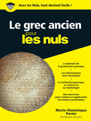 cover image of Le grec ancien pour les Nuls poche
